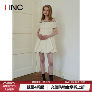 IINC 设计师品牌 可拆卸蝴蝶结一字肩云朵裙女 ODTD 23SS新款