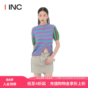 IINC 设计师品牌 BELL 春夏条纹拼色短袖 ANDERSSON T恤女