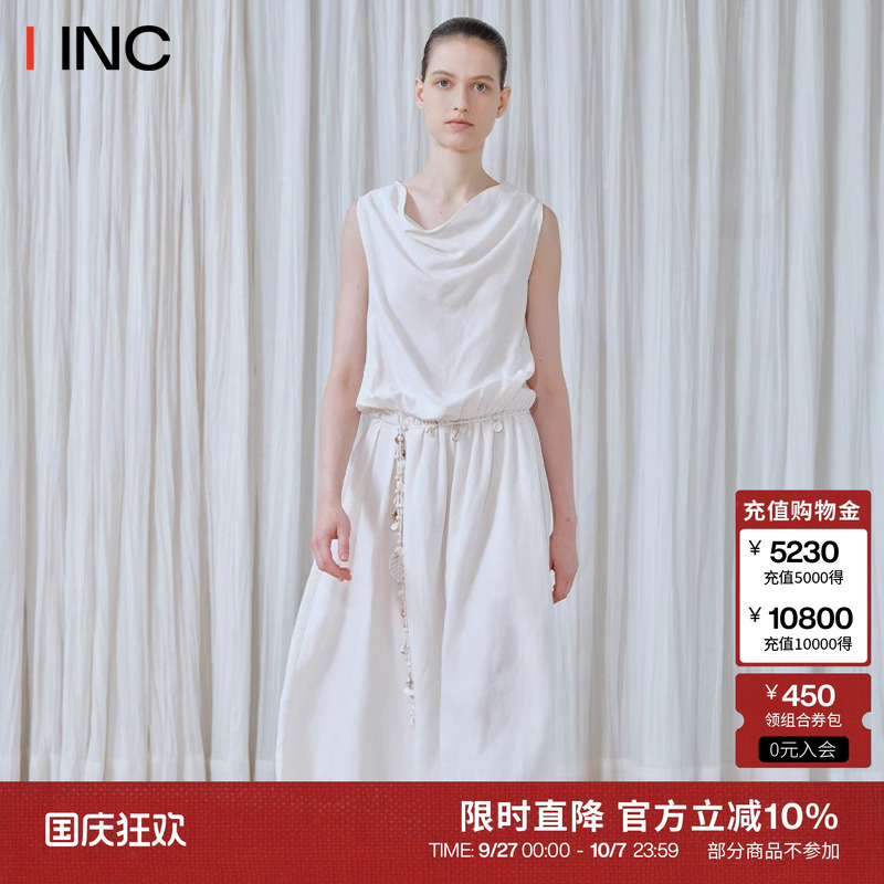 Y III CHUAN EO一川 荡领麻料背心式连衣裙女25SS夏季IINC
