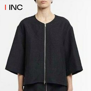 圓領(lǐng)拉鏈襯衫 七分袖 NICHOLSON 寬松上衣 IINC 25SS春夏新款 STUDIO