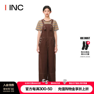 明星同款【ICE DUST设计师品牌】 IINC 24SS新款工装阔腿背带长裤