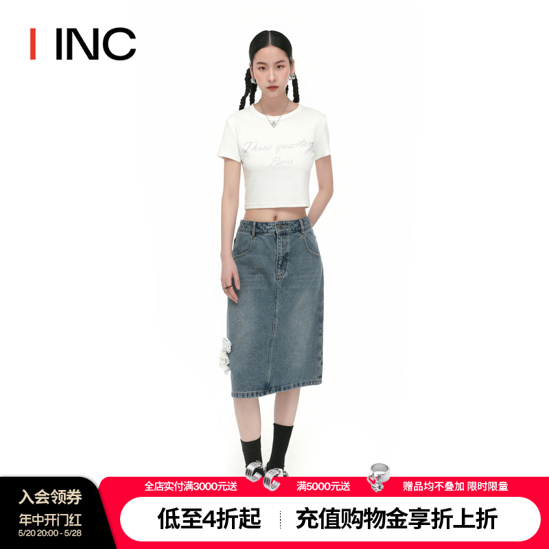 【CALVINLUO设计师品牌】 IINC 23AW立体玫瑰花牛仔半身裙女 女装/女士精品 半身裙 原图主图