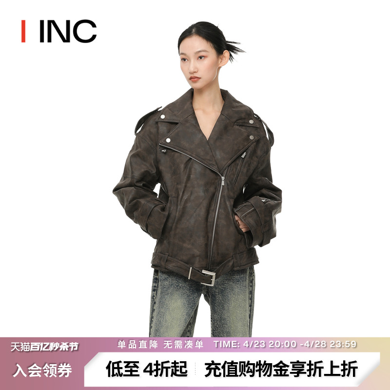 MARK GONG IINC 23AW 超大廓形机车仿皮外套 女装/女士精品 短外套 原图主图