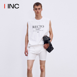 recto设计师品牌 IINC 24SS新款 白色上衣女 季 度LOGO印花无袖