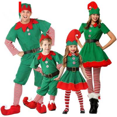 Adult Kids Family Christmas Costume Women Men Santa Claus