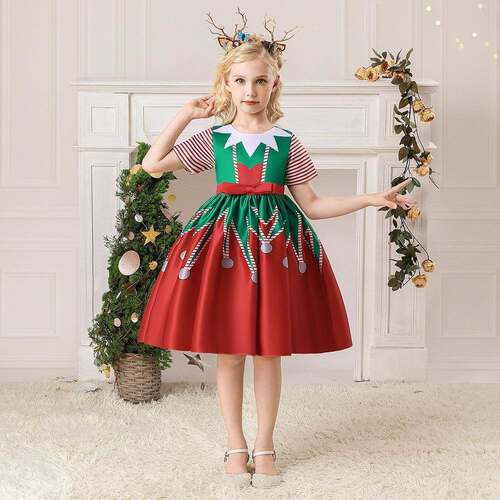 New Children's Christmas Dresses Skirt Clothing Girls