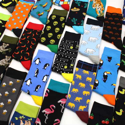 2022 New Hiphop Cotton Men Socks Harajuku Happy Funny