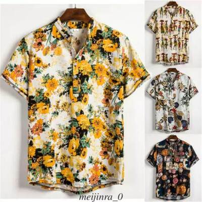 Men's clothing 2023 summer men's floral short sleeved shirt