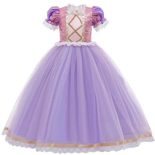 Girls Rapunzel Princess Cosplay Dress Belle Aurora Snow