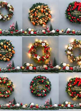 Christmas Decoration Christmas Ball Wreath With Lights Door