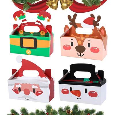 4pcs Santa Snowman Christmas Candy Boxes Merry Christmas Dec