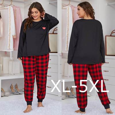winter fat women plus size warmer thermal pajamas suit set s