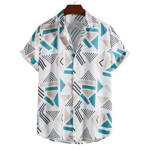 2023 Men's Shirts Casual Lapel Printed Camisas Para Hombre