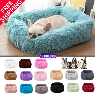 soft square pet dog bed cat plush sleeping artifact soothing
