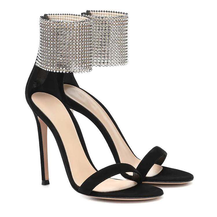 Diamond women high heels sandals big size 43水钻高跟鞋大码女