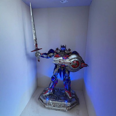 骑士擎天柱手办可亮灯雕像模型摆件GK树脂材质玩具生日礼物