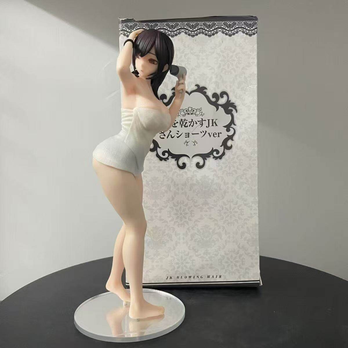 美少女手办KK吹头发的JK二次元美少女手办动漫手办玩具摆件模型