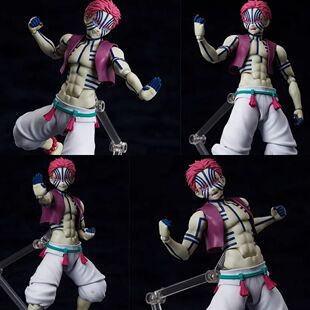 国产动漫鬼灭之刃figma SP-146上炫之三 猗窝座可动 盒装手办模型