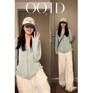 防紫外线宽松透气凉感冰 轻薄外套2026新款 全棉纯棉夏季 防晒衣女款