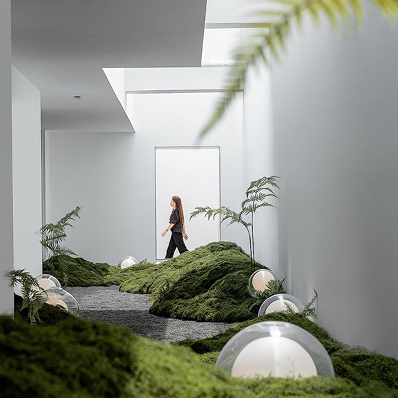 仿真绿植大型造景组合办公区苔藓草坪灯酒店民宿室内装饰简约景观