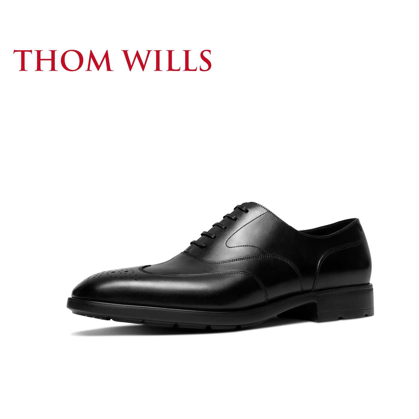 正品ThomWills男鞋休闲皮鞋布洛克手工真皮商务正装软底英伦牛津