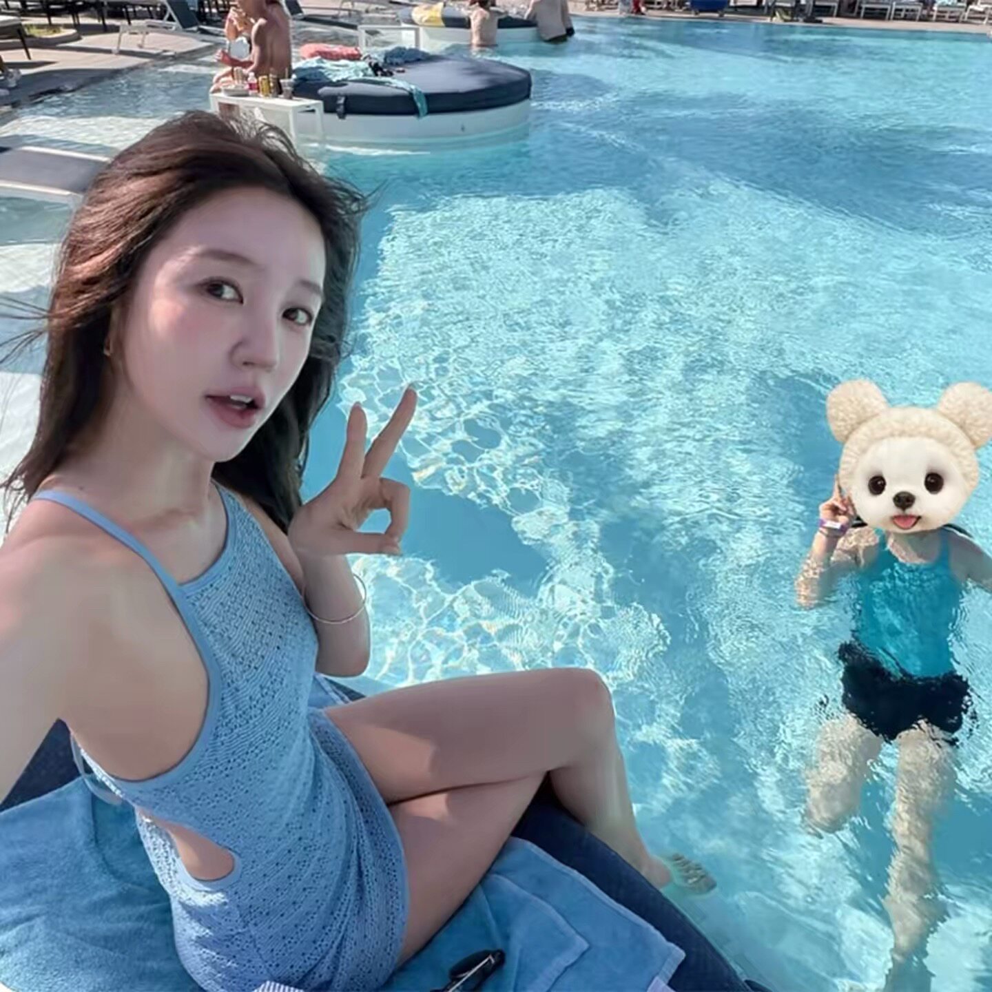 尹恩惠同款显瘦露背连体泳衣