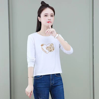 2026新款长袖T恤女短款显瘦