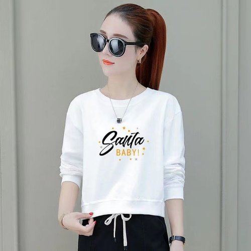 2025短款小个子高档卫衣女新款春秋圆领宽松上衣ins潮长袖女上衣