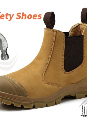 Genuine Leather Work Safety Boots Men safety shoes steel toe