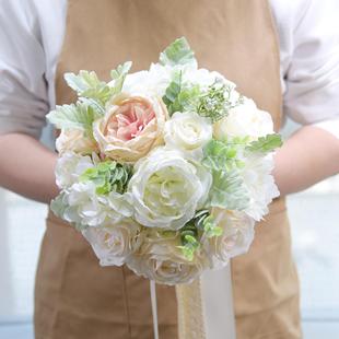 饰假花 永恒天使945 家居装 婚庆新娘手捧花束 森系清新捧花 韩式