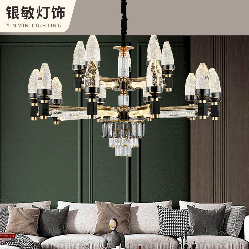 新款北欧客厅吊灯菱形水晶餐厅吊灯气泡简约冰山造型客厅灯