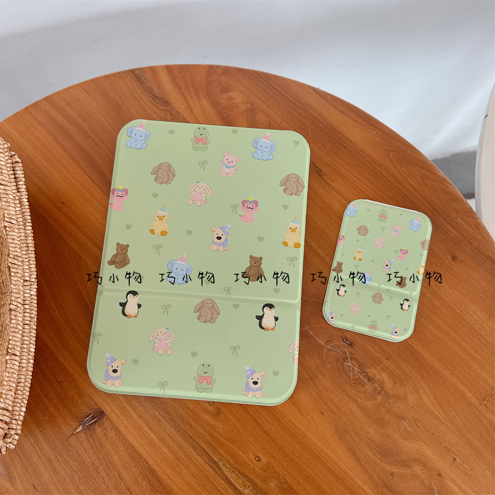 大象小熊动物园折叠立式便捷化妆镜高清梳妆镜子学生宿舍台式镜