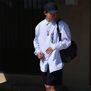 25AW Cityboy日系休闲宽松刺绣衬衣外套情侣 NANAMICA按扣条纹衬衫