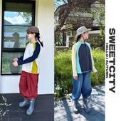 打底衫 sweetcity定制25秋新品 儿童中性风日系撞色纯色长袖 套头T恤