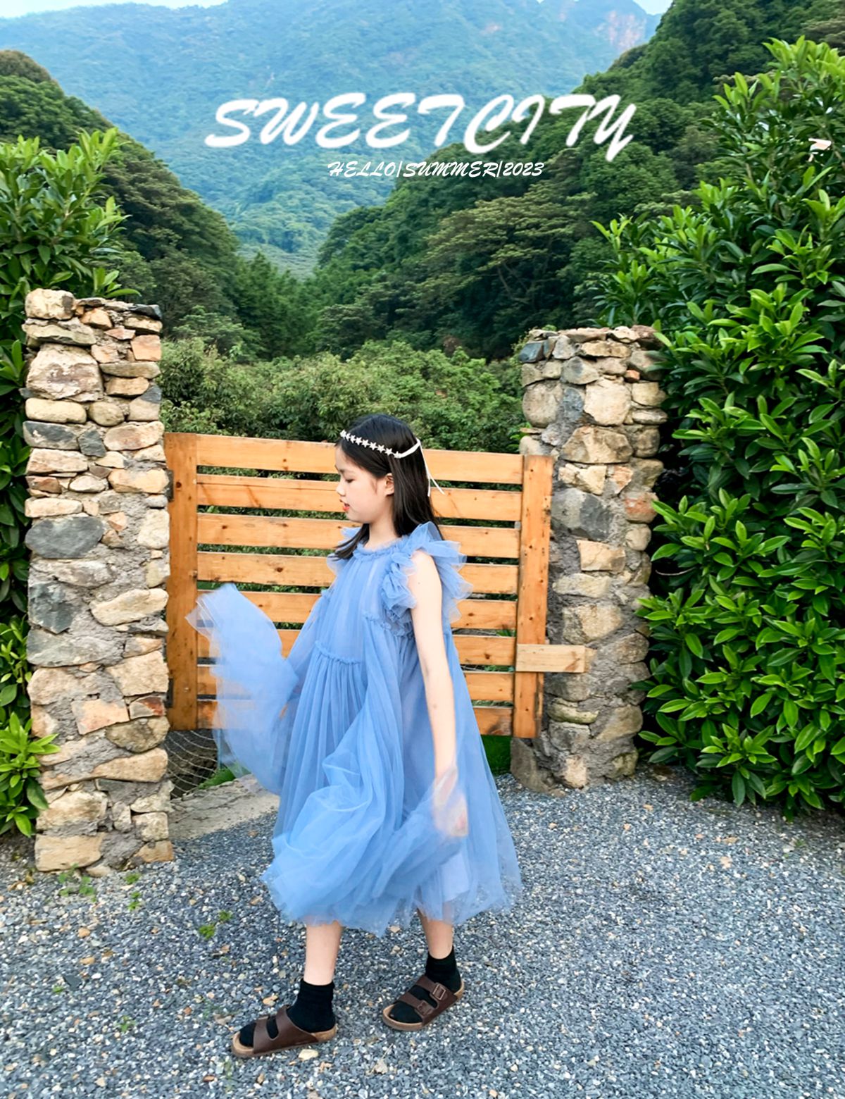 sweetcity童品 夏女童唯美甜美可爱公主裙六一礼物纱裙连衣裙
