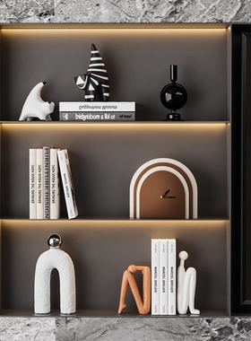 简约现代轻奢书档雕塑人物摆设