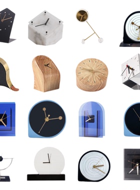 现代轻奢抽象桌面时钟摆件