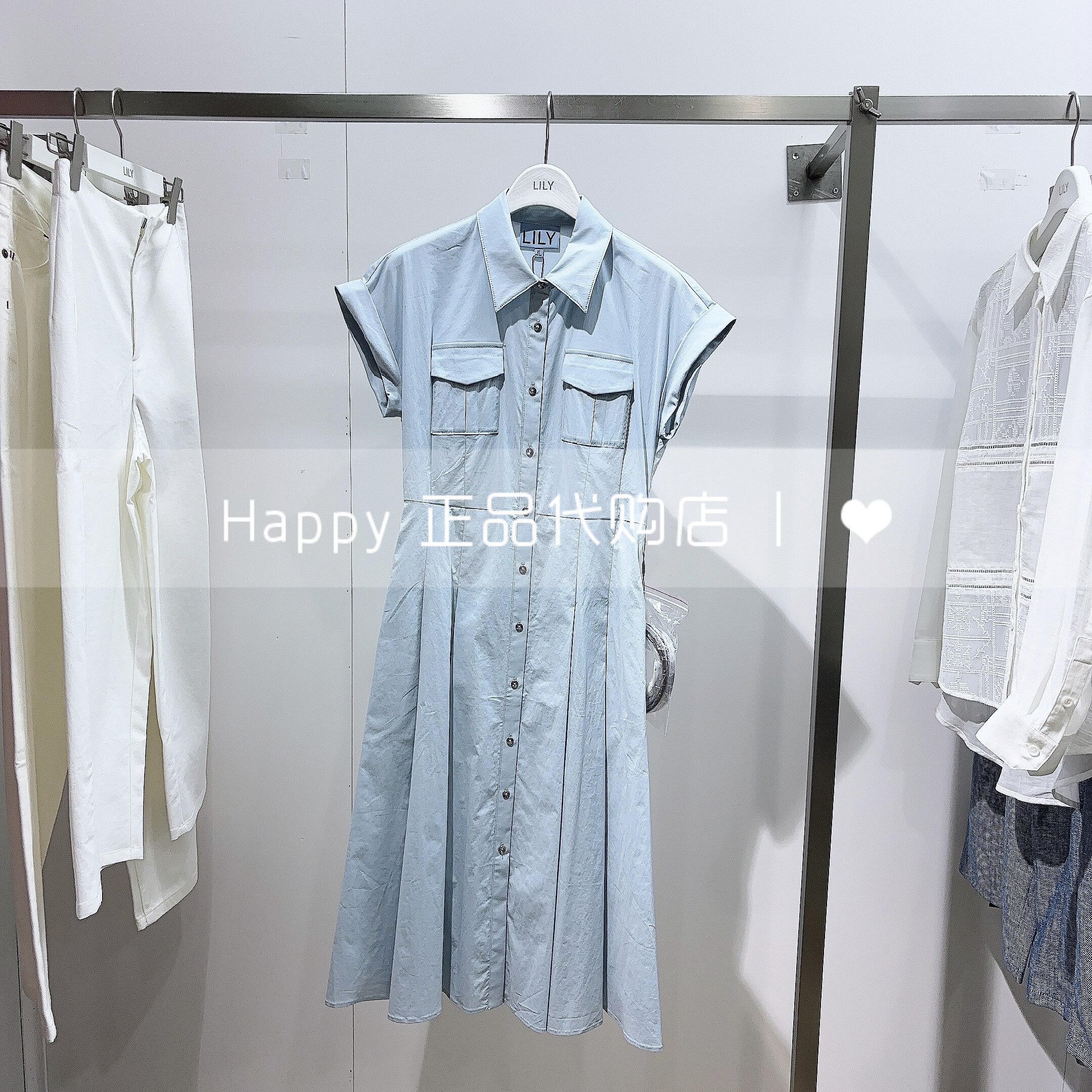 LILY丽丽26年夏款国内代购126240C7208翻领无袖腰带收腰连衣裙