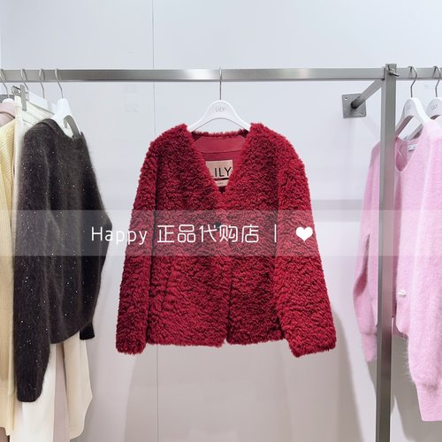LILY丽丽25年冬一粒扣小毛呢外套