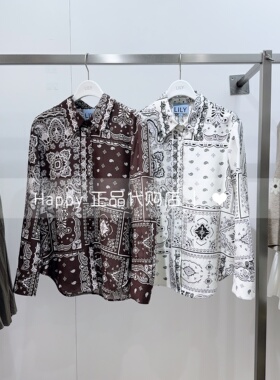 LILY丽丽26年春款商场正品126140C4103莱赛尔风景画印花休闲衬衫