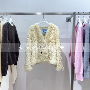 商场正品 LILY丽丽25年冬新125450JF203百分百羊毛气质型皮草外套