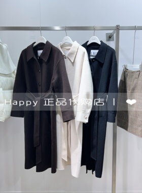 25年冬新款LILY丽丽国内代购125420FN203翻领收腰绵羊毛大衣外套