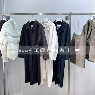 25年冬新款 125420FN203翻领收腰绵羊毛大衣外套 LILY丽丽国内代购