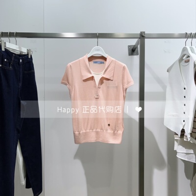 LILY丽丽醋纤短袖套头针织衫