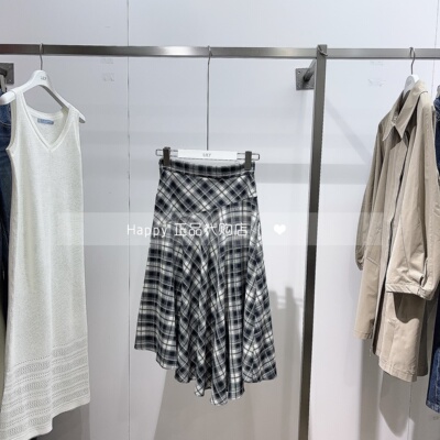 LILY丽丽不规则格纹半身裙