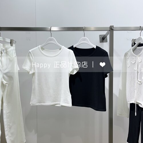 LILY丽丽时尚短袖圆领简约T恤