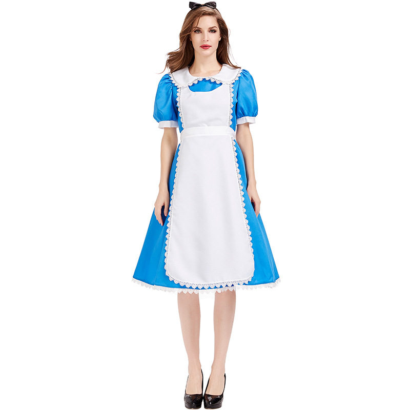 童话故事aliceinwonderland茶话会服饰蓝色洋装舞台表演演出服