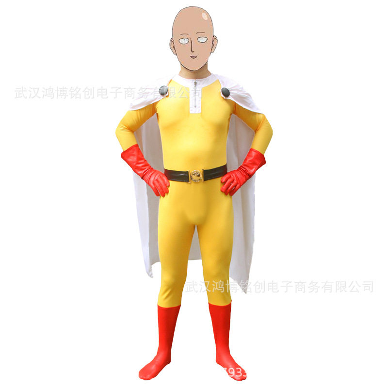鸿博铭创动漫一拳超人成人Cosplay套装埼玉披风万圣节服装儿童男