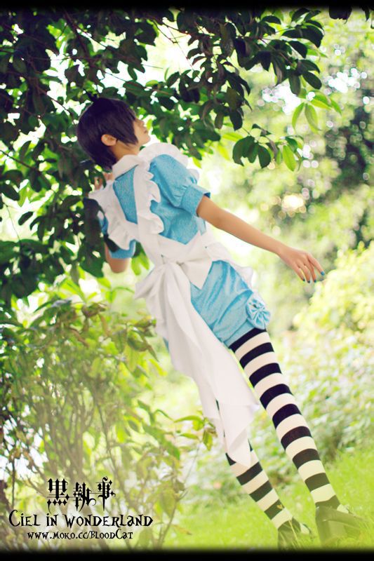 黑执事cos夏尔少爷爱丽丝COSPLAY女仆装蓝粉两色可选送头饰