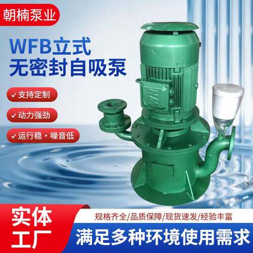 WFB立式无密封自吸泵支持定制工业排污自吸泵无泄漏耐腐蚀自吸泵